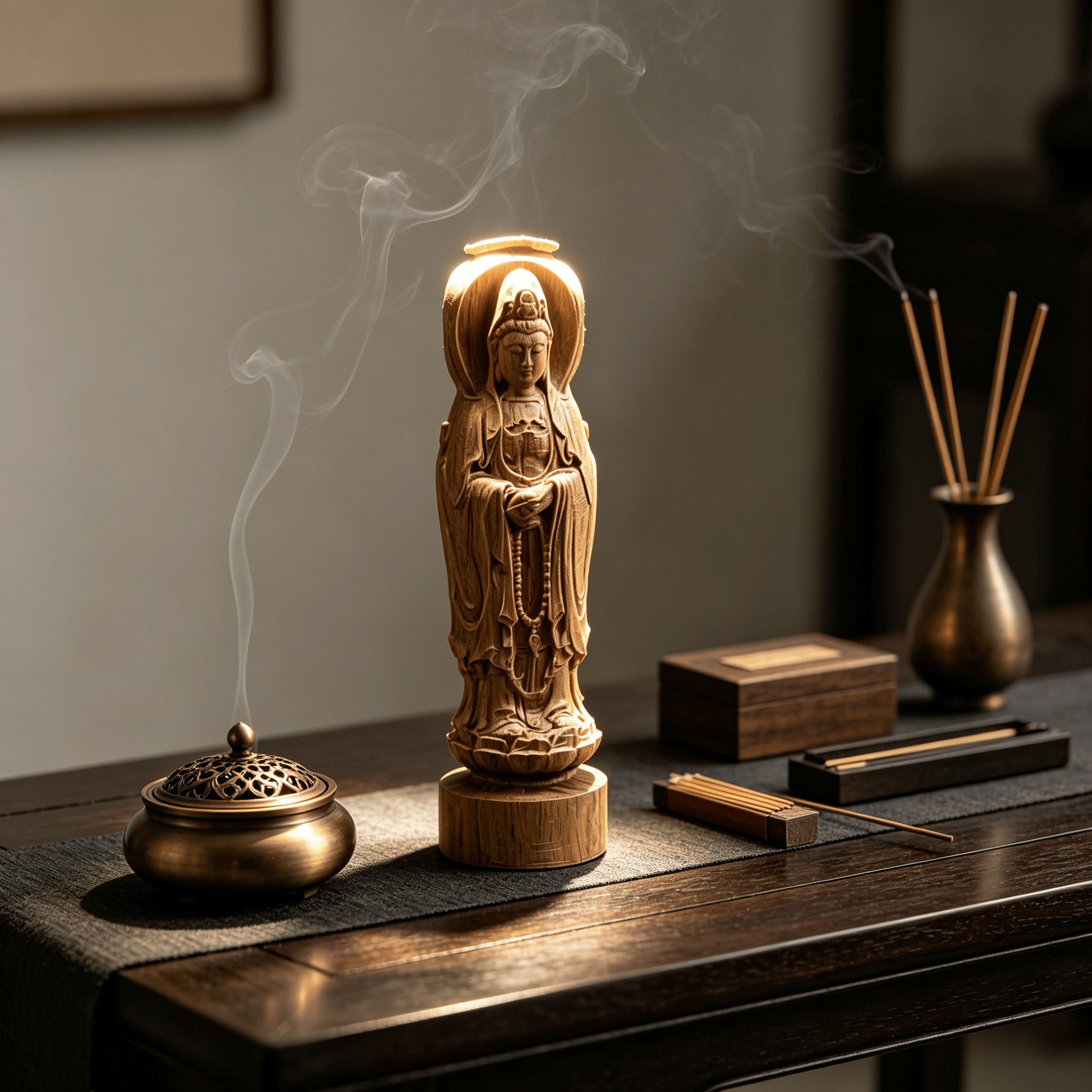 Three-faced Guanyin ornament