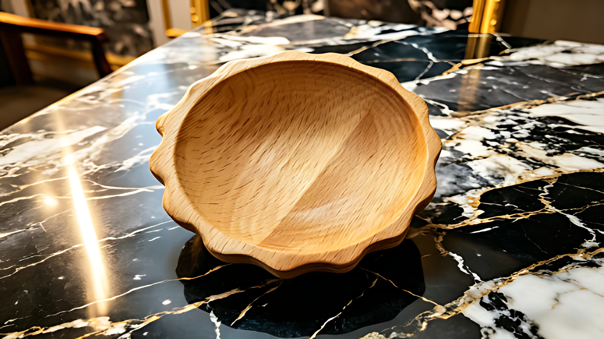 Patterned Wooden Bowl