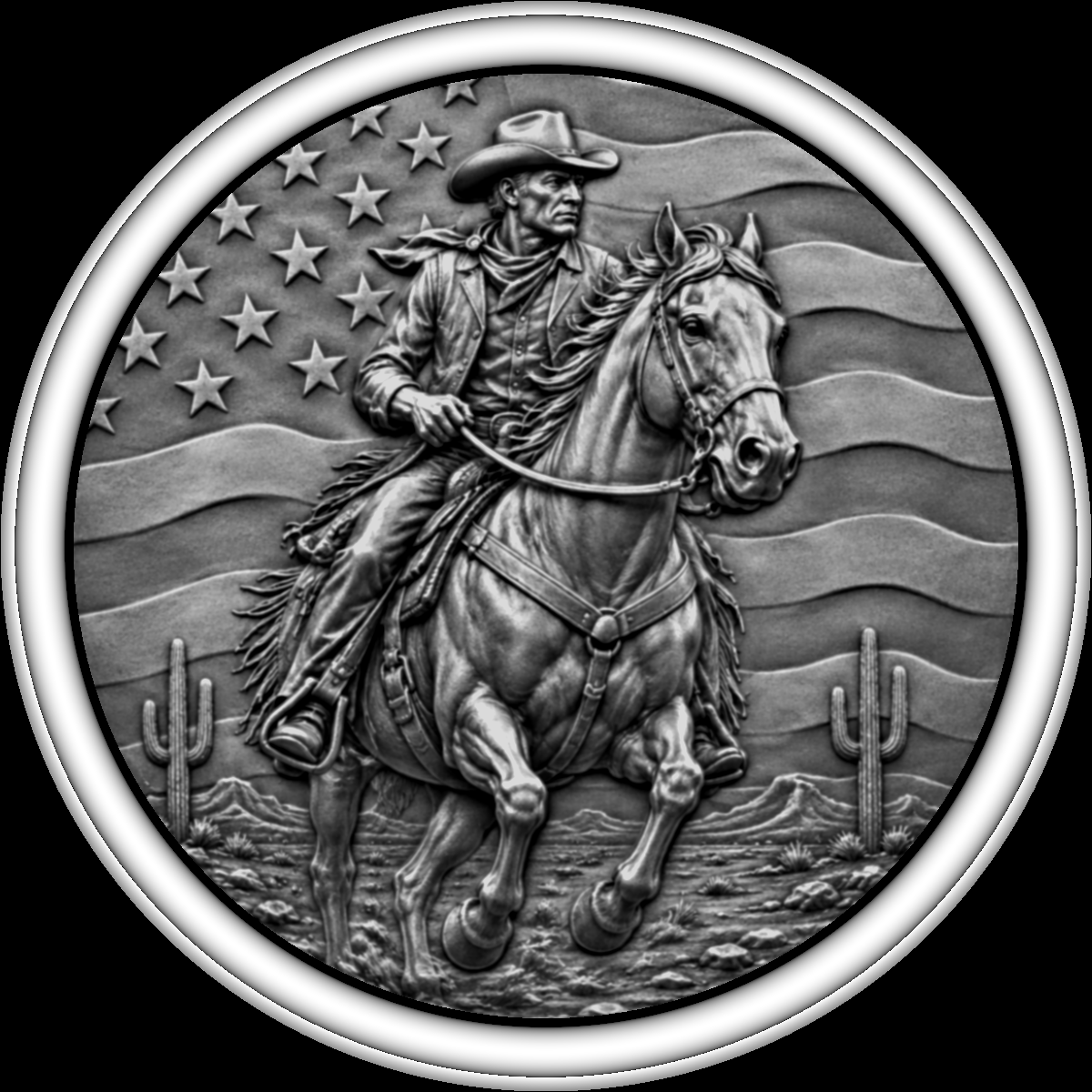 Moneta commemorativa del selvaggio West americano – Progetto CNC da 50 mm