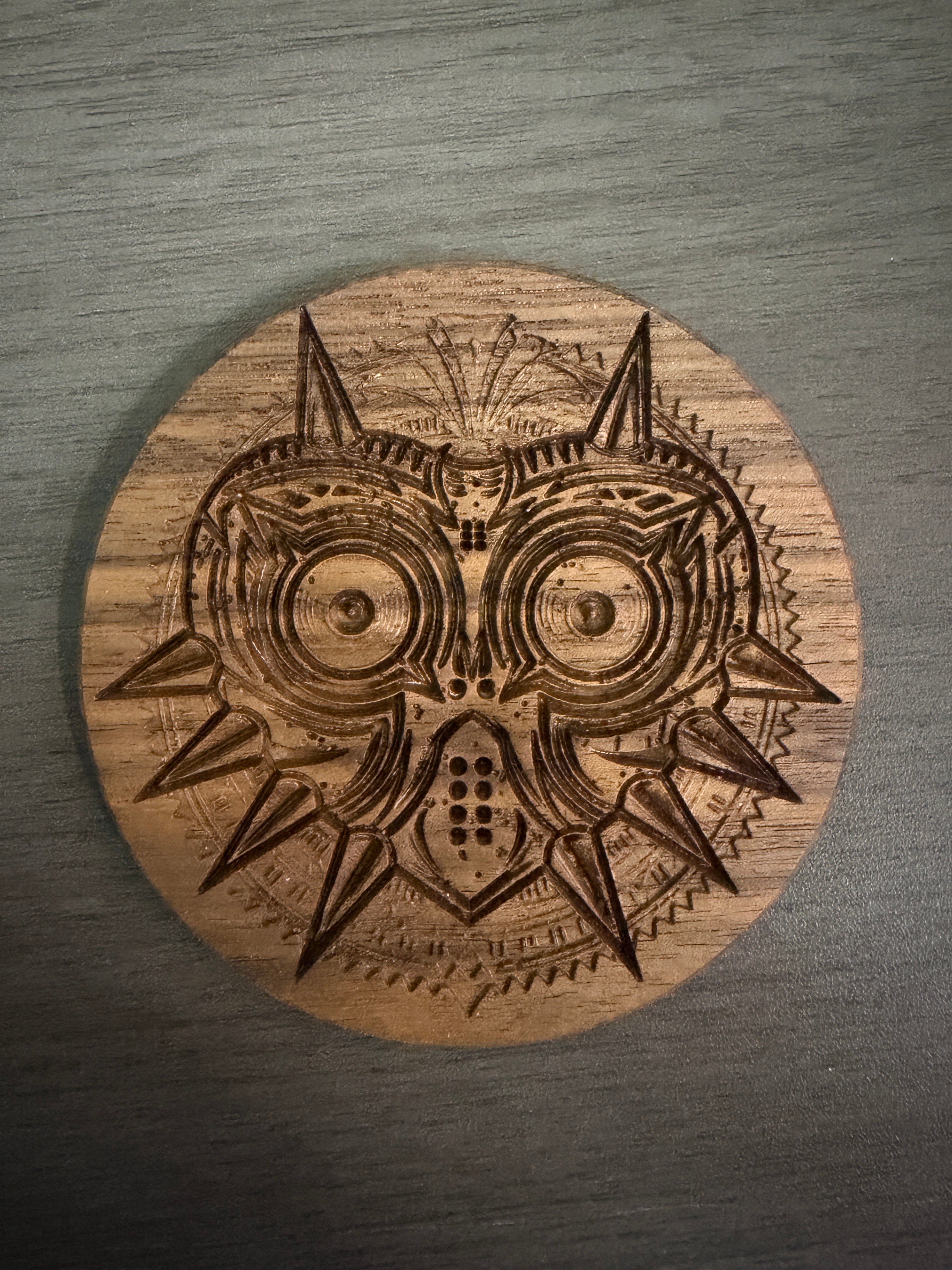 Zelda Majora's Mask Coaster Walnut