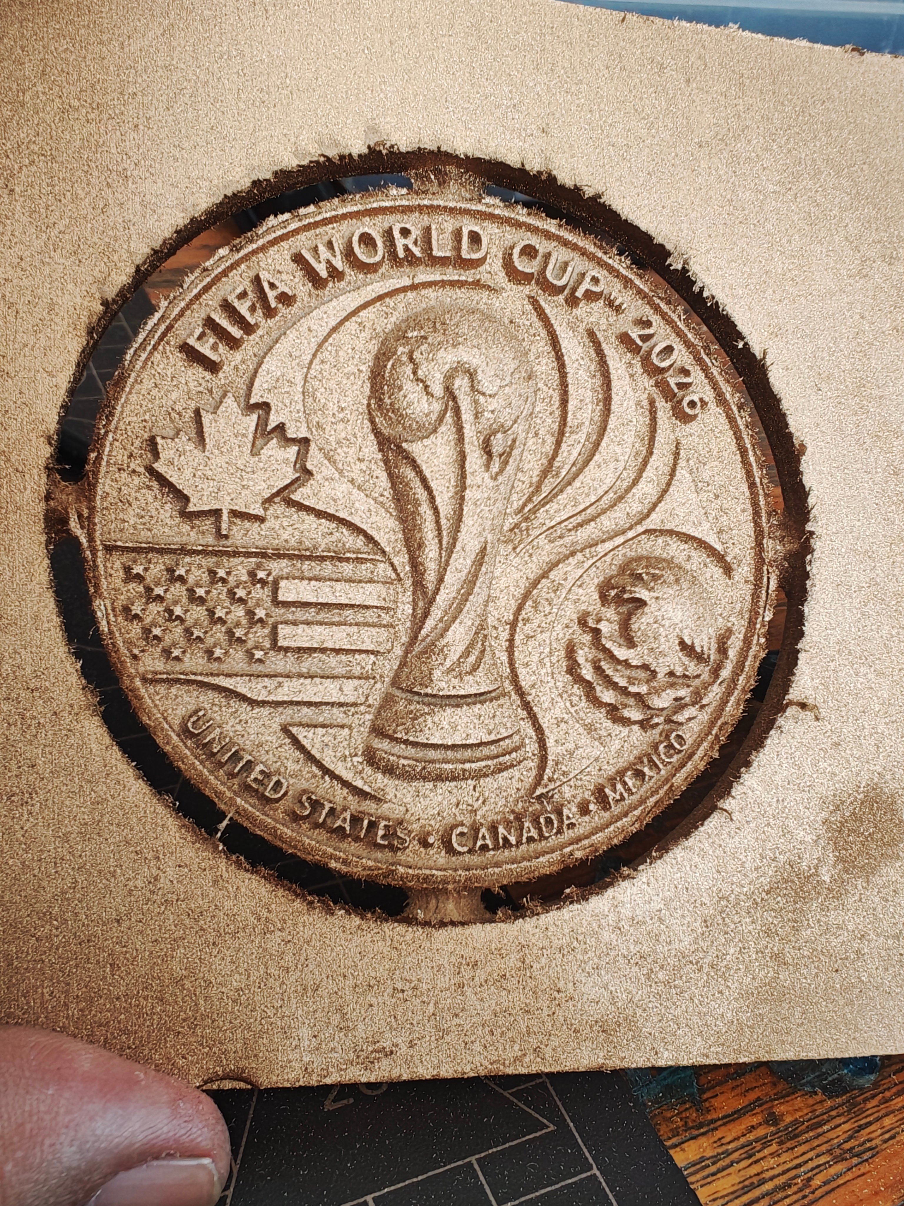 Wooden World Cup commemorative coin (single side)