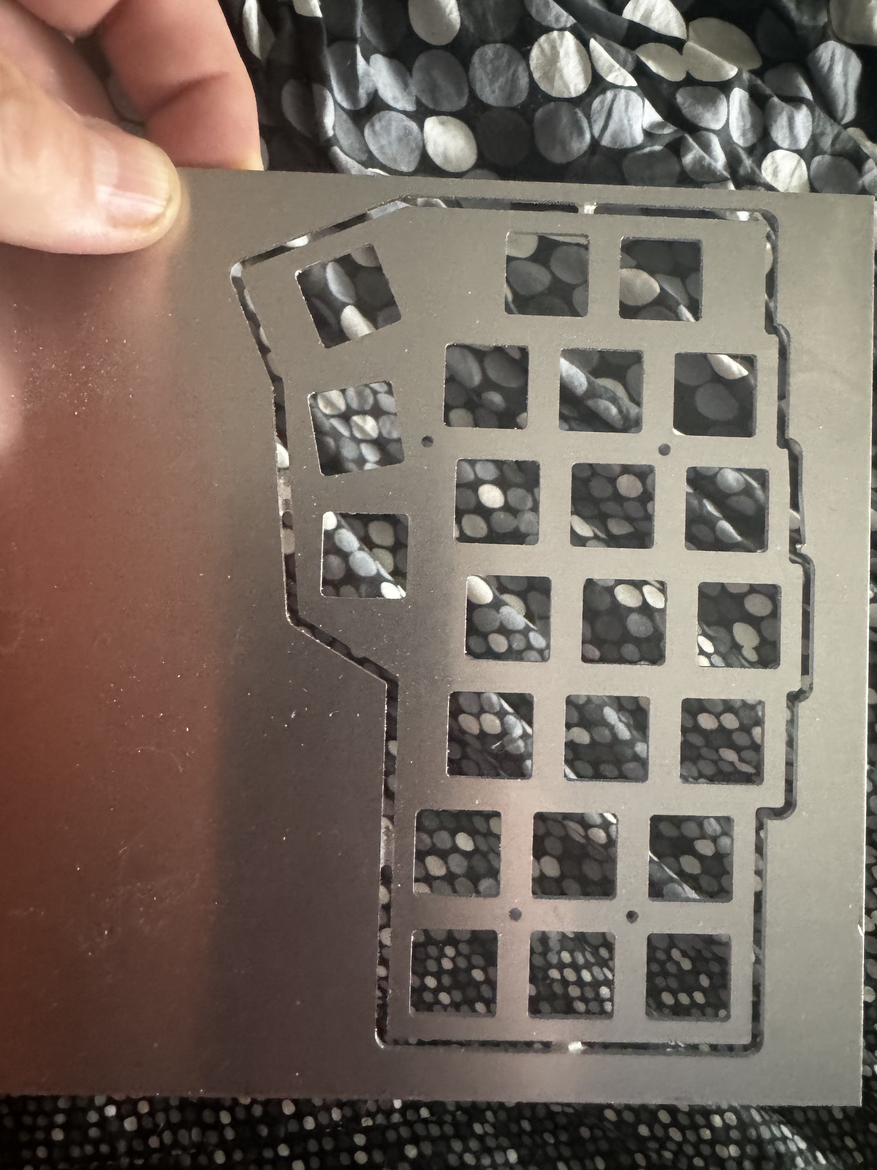 Top plate for Corne keyboard 3x6 with Dog Bones
