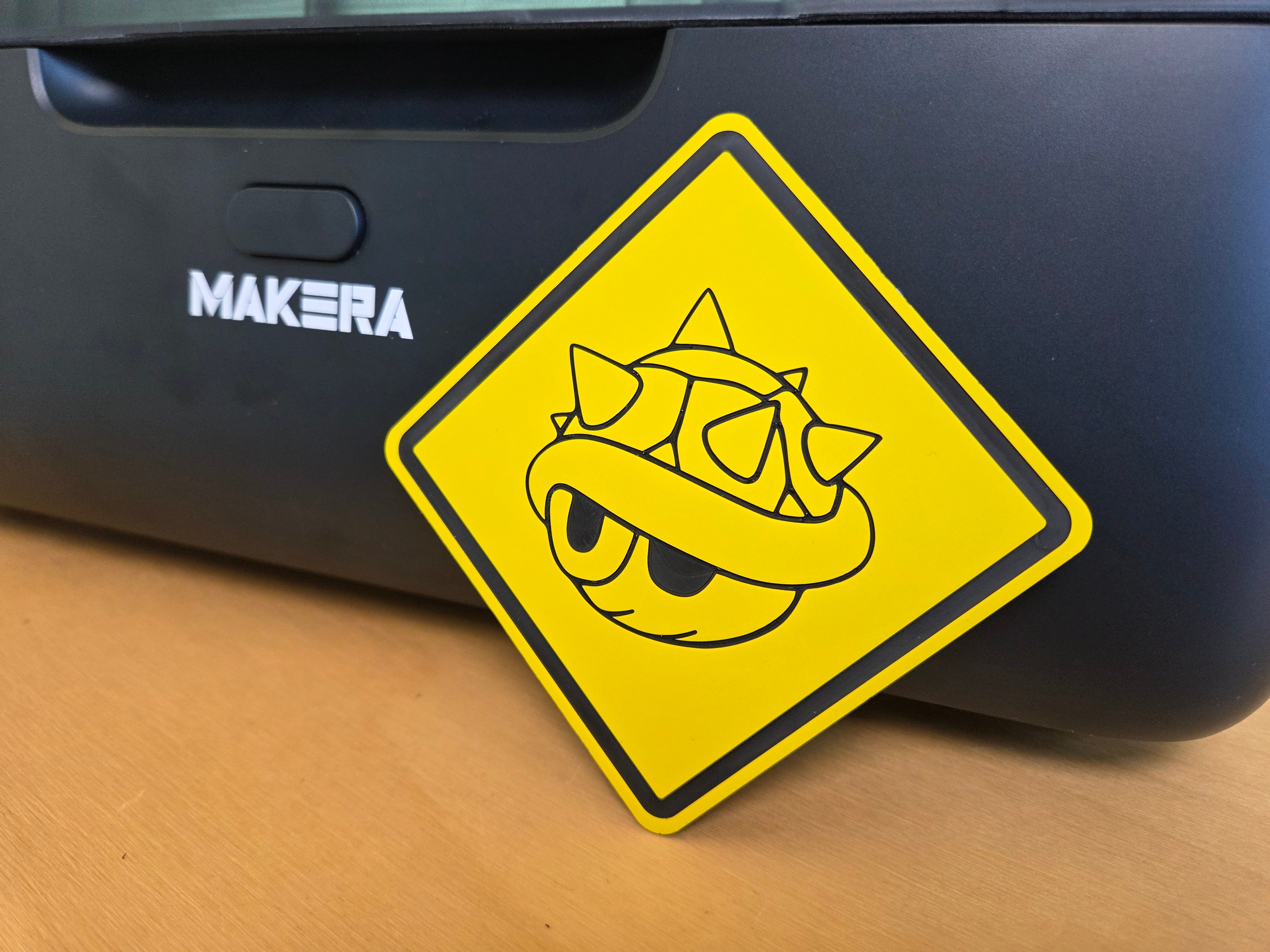 Blue Shell Warning Sign