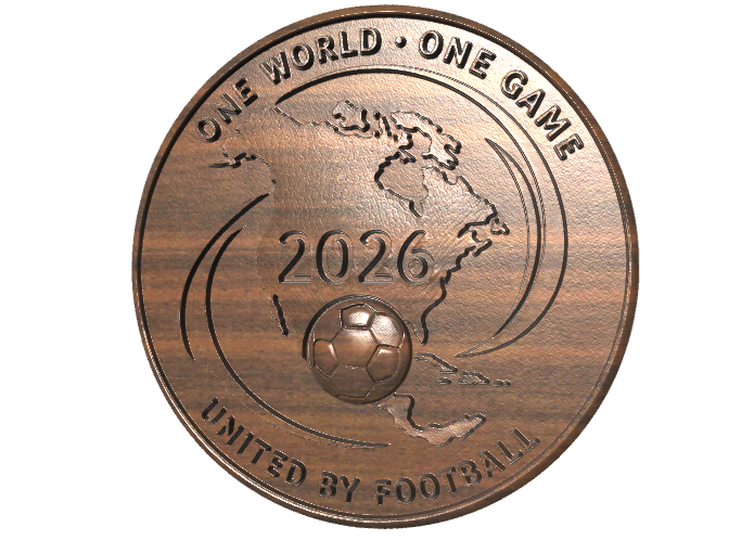World Cup commemorative coin obverse and reverse